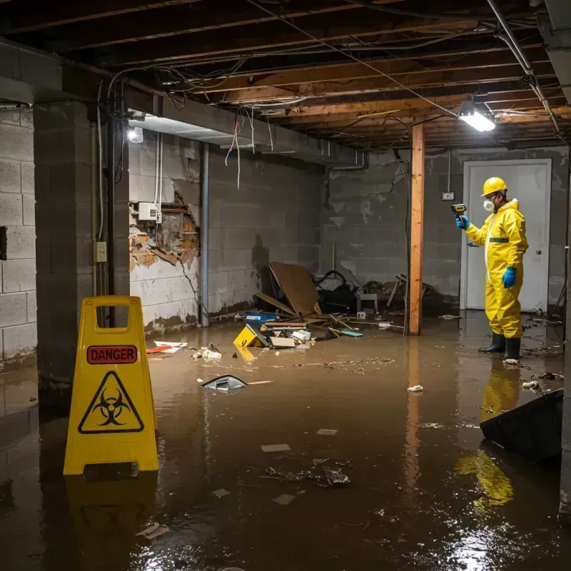 Flooded Basement Electrical Hazard in Lawrence County, IL Property